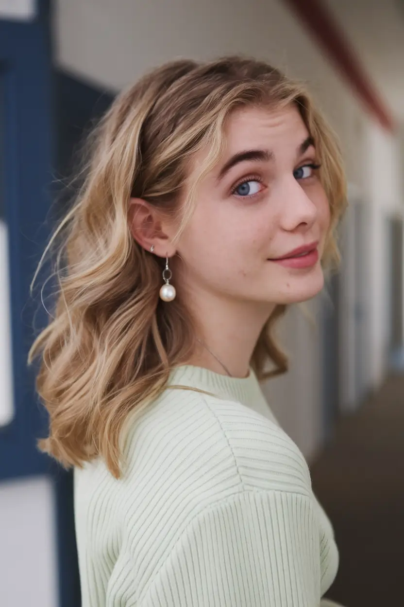 Fall hairstyle for Medium Hair 2025 - Undone Beachy Bob with Soft Golden Texture