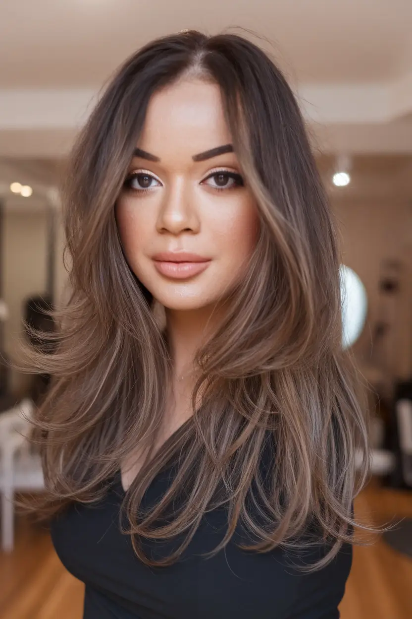 Fall hairstyle for Medium Hair 2025 - Face-Framing Layers with Root Volume: Flowy and Feminine
