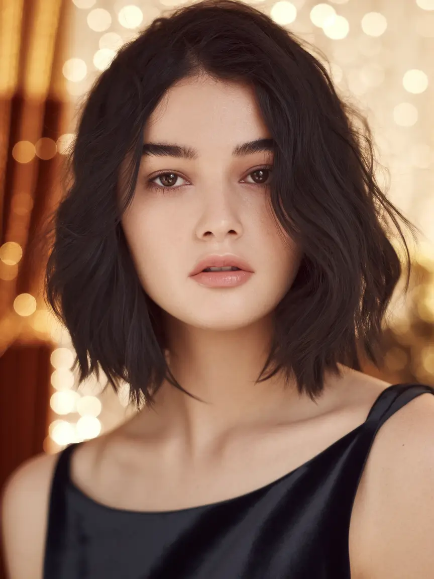 Fall hairstyles for round faces ideas 2025+Wavy Short Bob with Volume