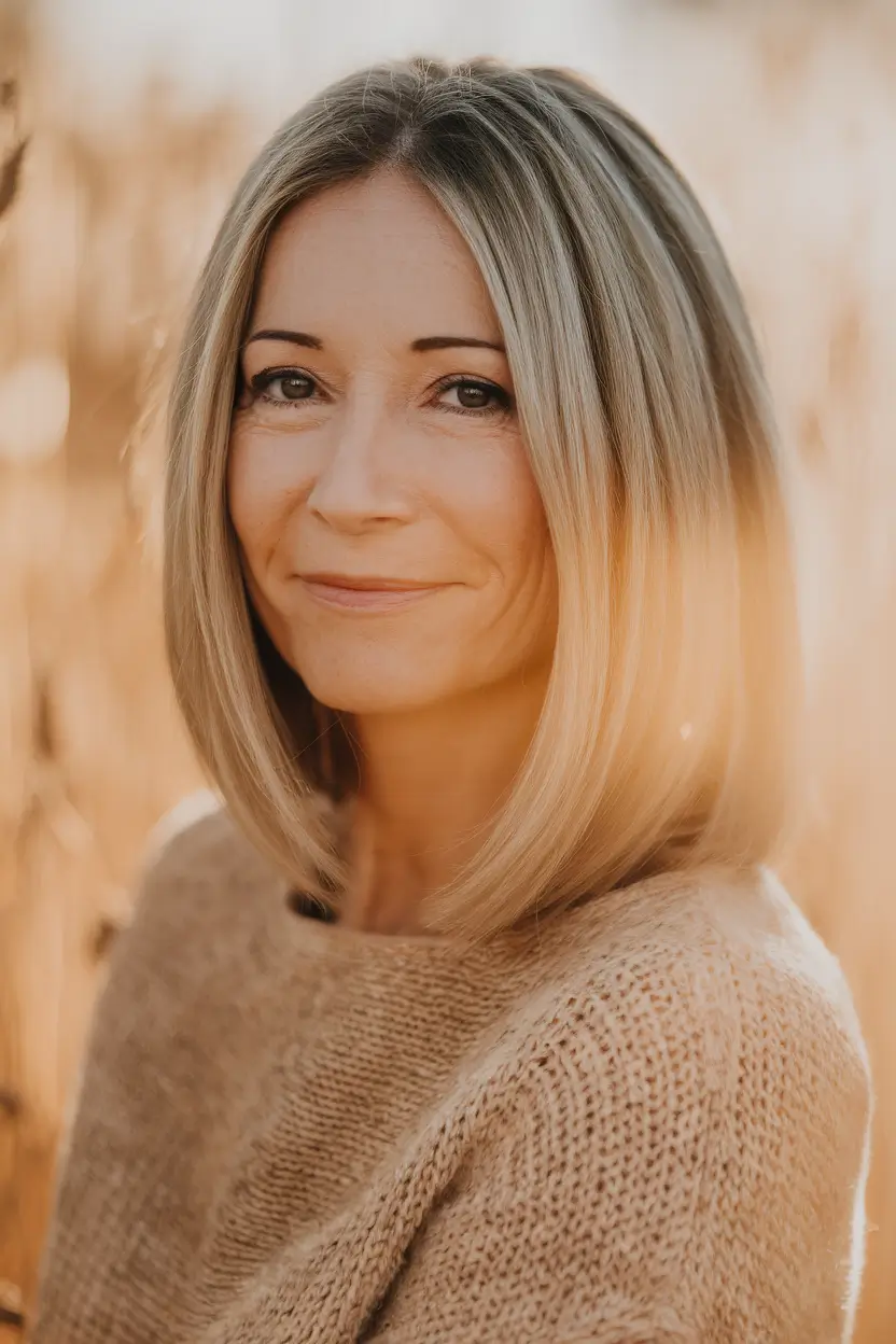Fall hairstyles for women over 40 ideas 2025 Honey Blonde Soft Lob