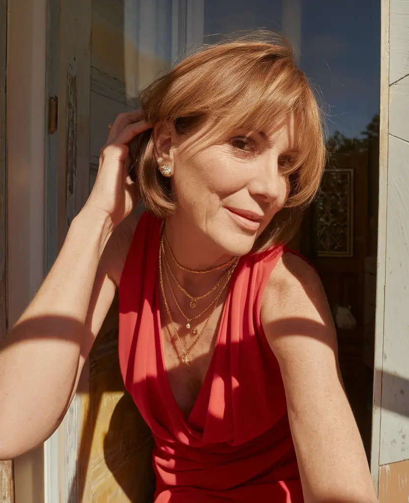 Fall hairstyles for women over 40 ideas 2025 Warm Copper French Crop