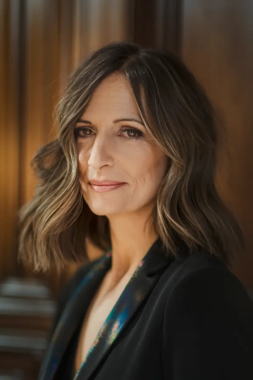 Fall hairstyles for women over 40 ideas 2025 Beachy Lob with Lived-In Waves
