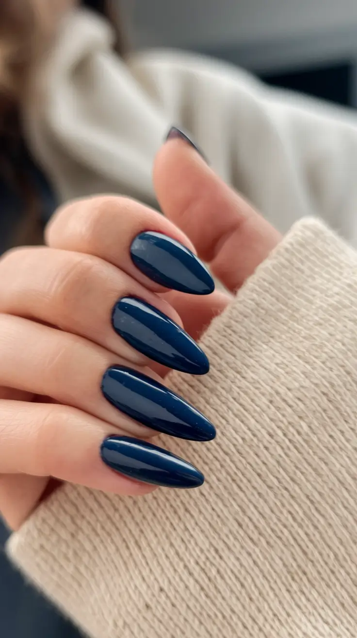 Fall Nail Trends 2025 Ink-Blue City Nights