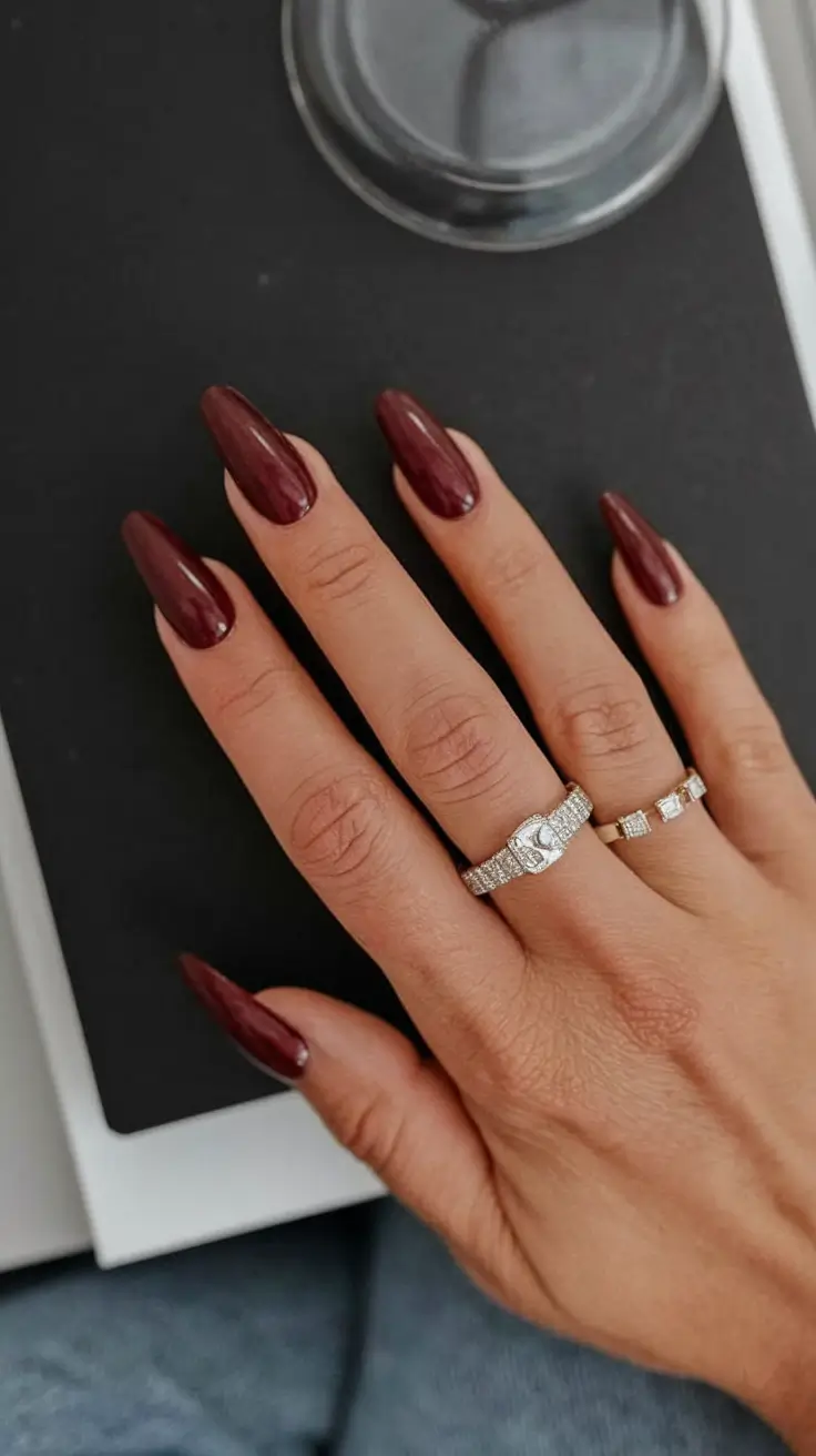 Fall Nail Trends 2025 Deep Burgundy Sophistication