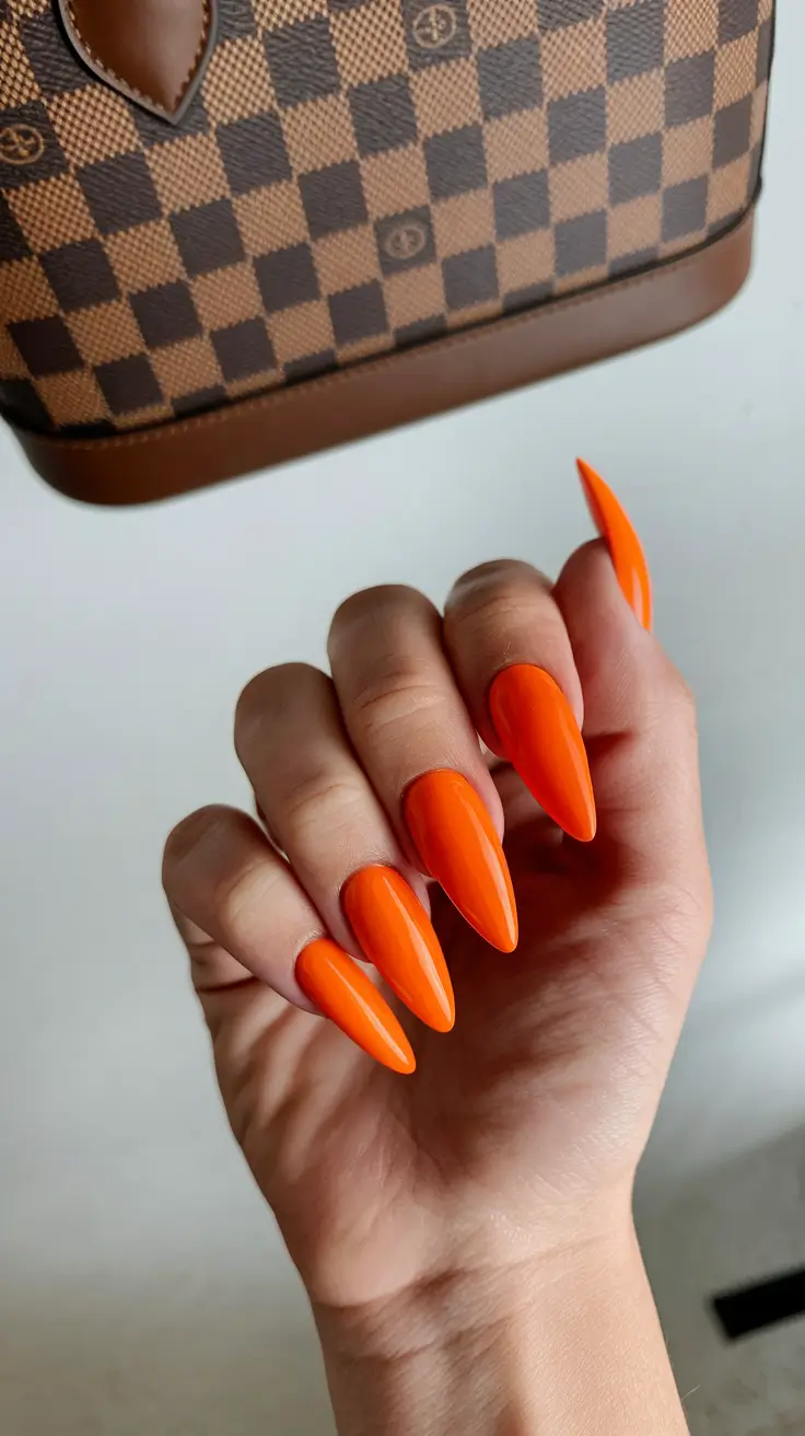 Fall Nail Trends 2025 Vibrant Orange Statement