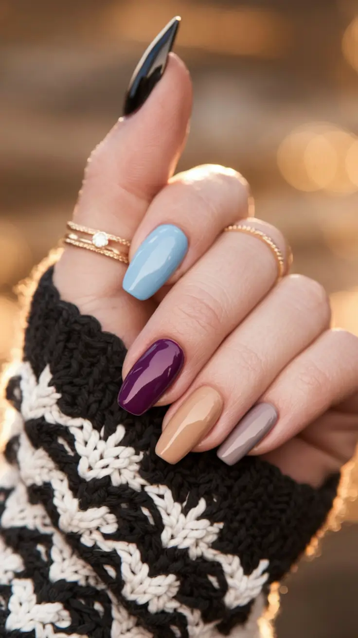 Fall Nail Trends 2025 Eclectic Fall Color Mix