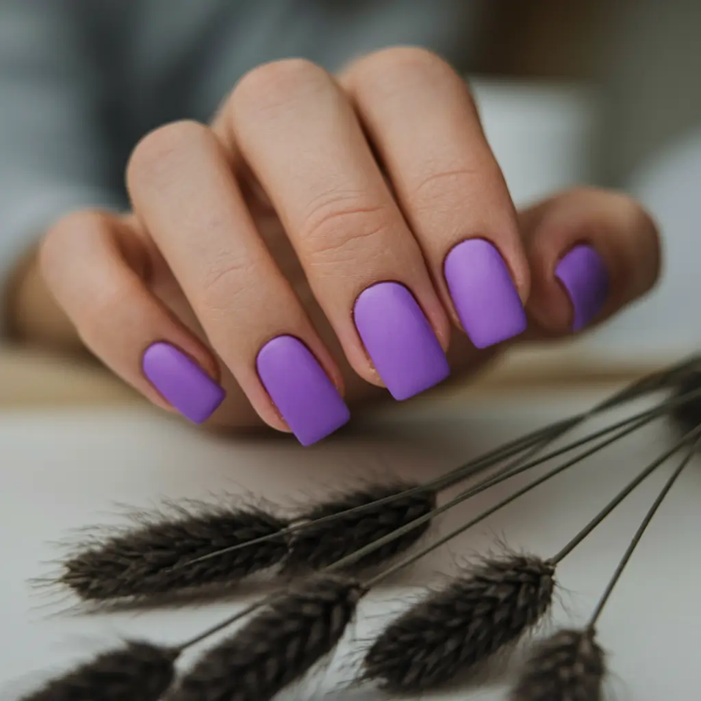 Latest Fall Nail Color Trends 2025 Matte Lavender Square