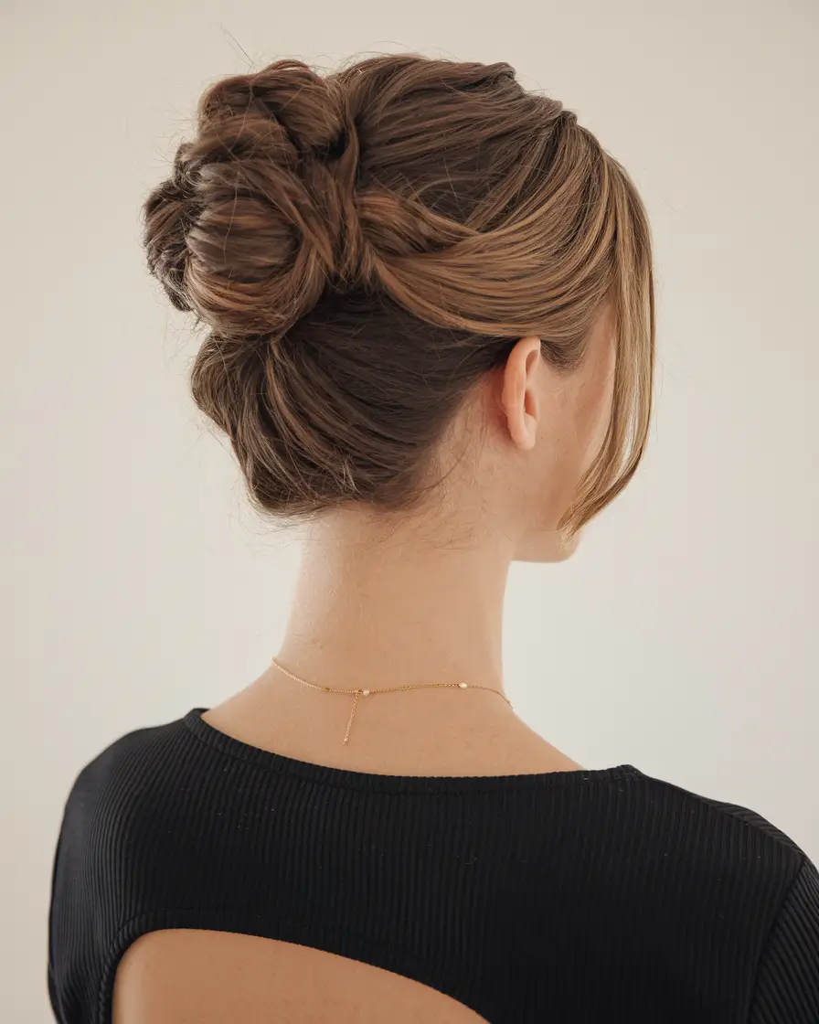 Medium-Length hairstyle for Fall 2025 Twisted Low Updo