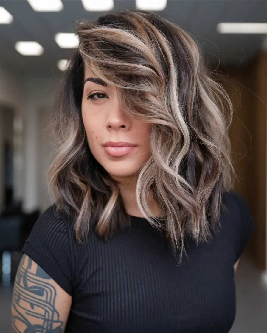Medium-Length hairstyle for Fall 2025 Ash Balayage