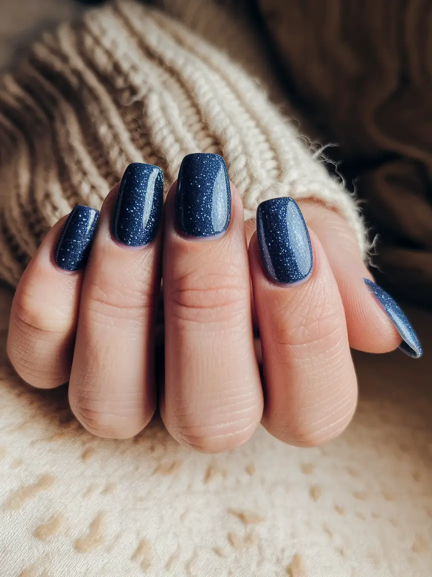 Neutral Fall Nails 2025 Ideas Starry Night Short Square