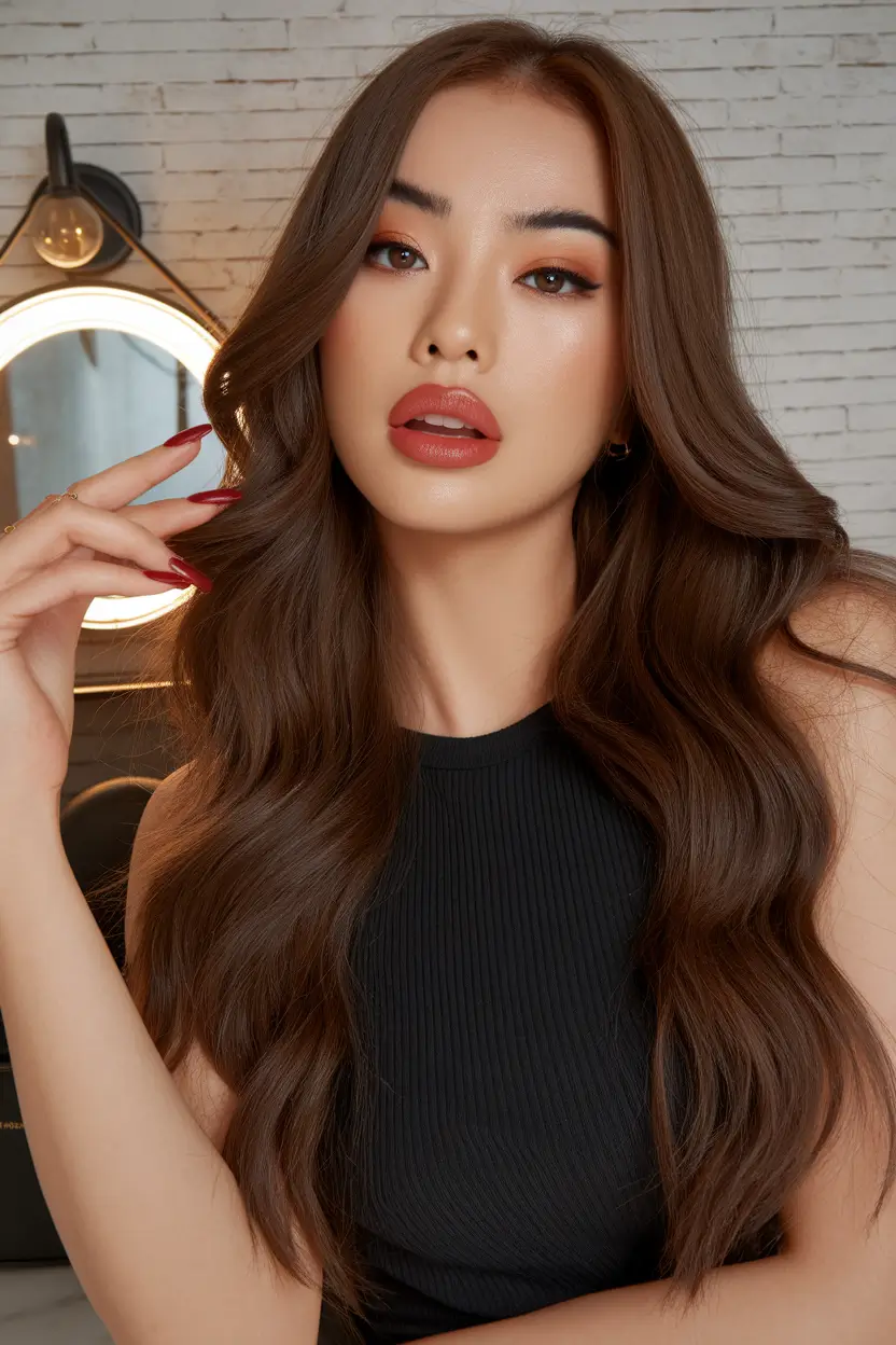 Rich Dark Brown Hair Colors for Fall 2025 Warm Brunette with Subtle Cinnamon Glow