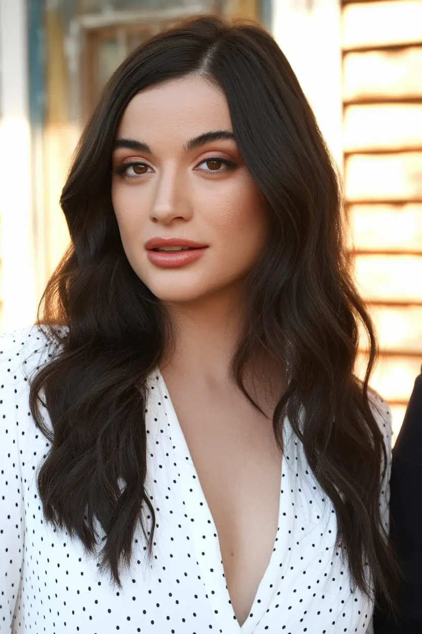 Rich Dark Brown Hair Colors for Fall 2025 Deep Espresso Waves with Natural Finish
