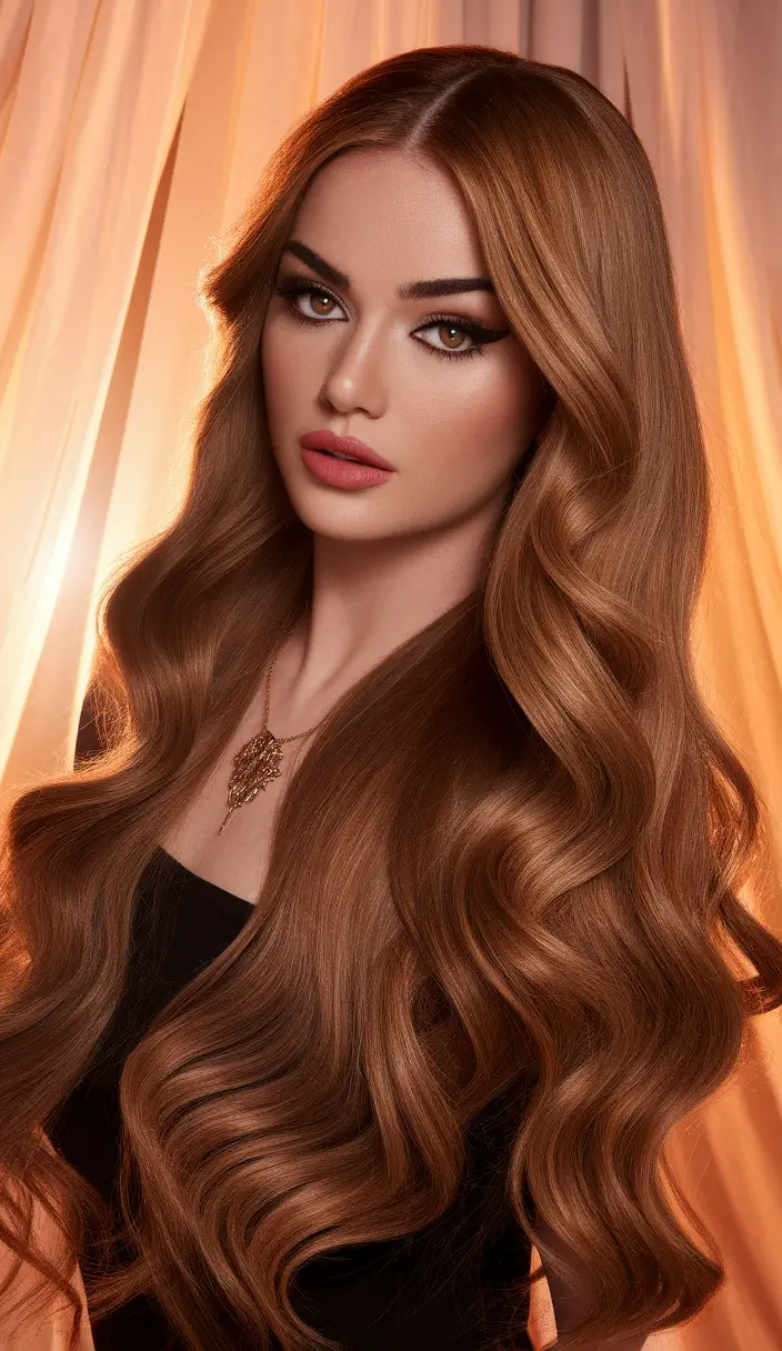 Rich Dark Brown Hair Colors for Fall 2025 Golden Auburn Luxe Waves