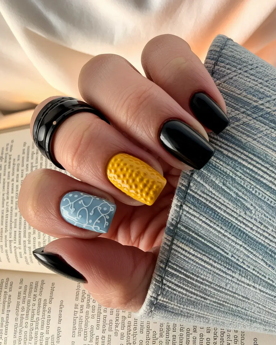 Short Fall Nail Trends 2025 Bold Texture Trio