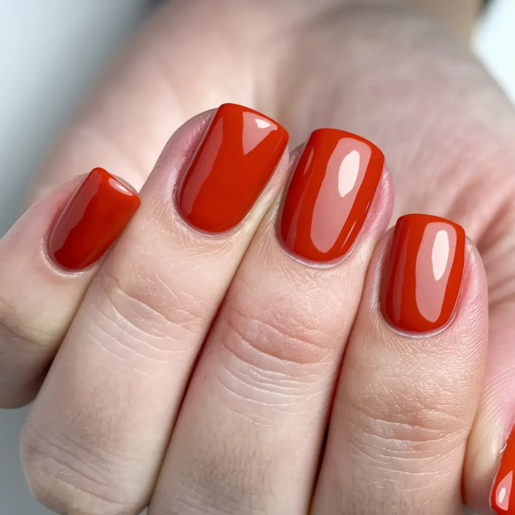 Short Fall Nail Trends 2025 Burnt Orange Glow