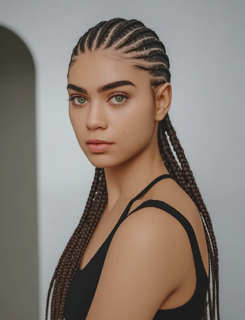 Stunning Braid Hairstyles for Fall 2025 Cornrow Braids with Sculptural Precision