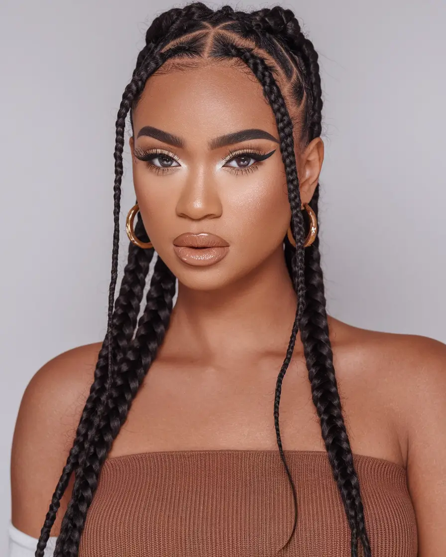 Stunning Braid Hairstyles for Fall 2025 Long Braids with Mid-Part Drama