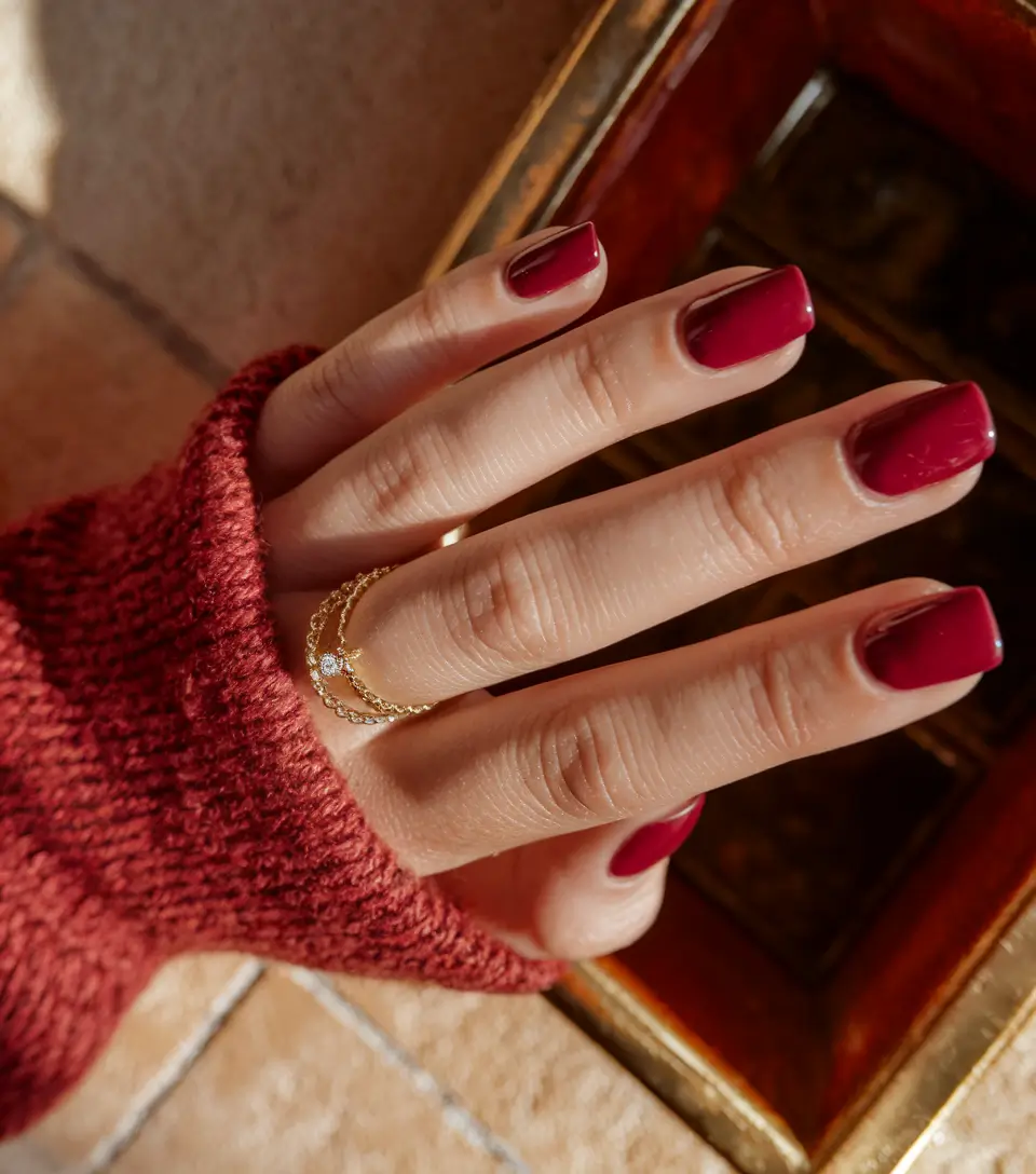 Trendy Autumn Nail Colors 2025 Deep Burgundy Charm