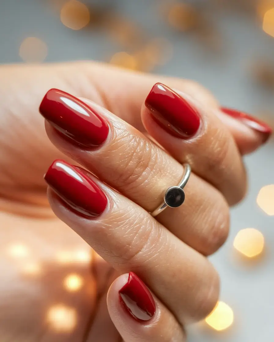 Trendy Autumn Nail Colors 2025 Red Velvet Glow
