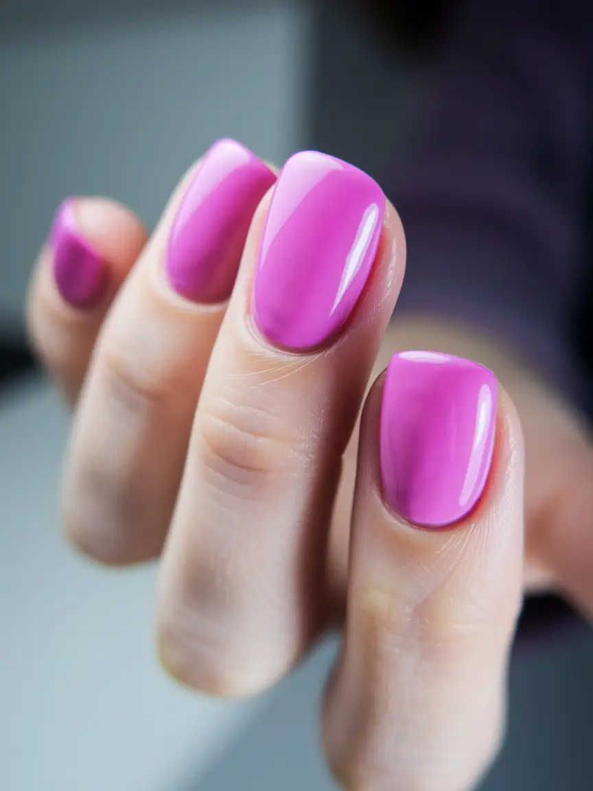 Trendy Round Fall Nails 2025 Bubblegum Orchid Brights