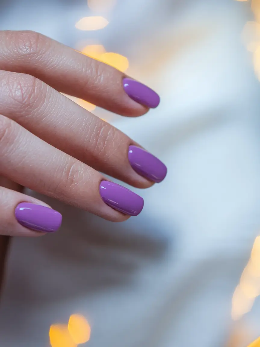 Trendy Simple Fall Nails Inspo 2025 Soft Orchid Minimalism