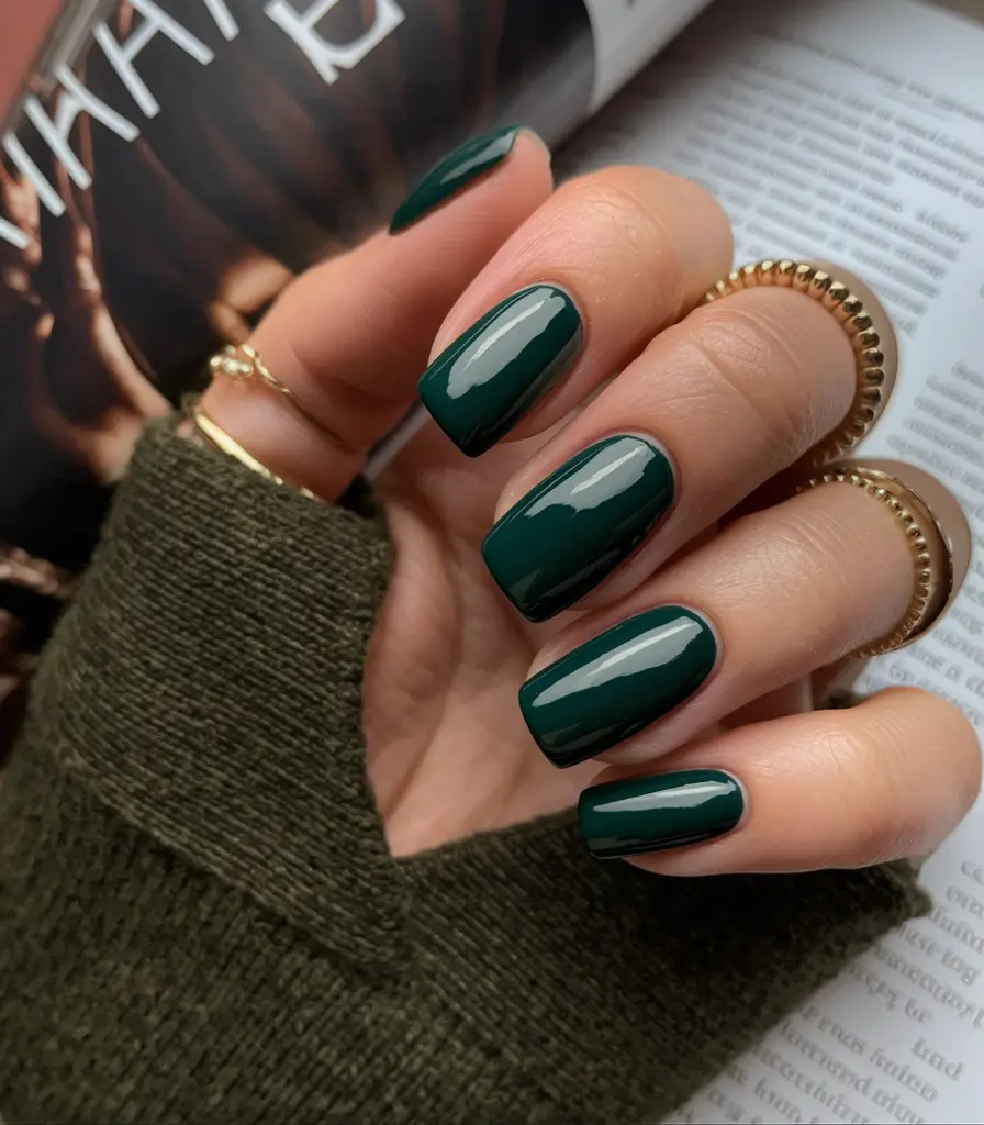 Best Dark Nail Colors Winter 2025-2026 Deep Forest