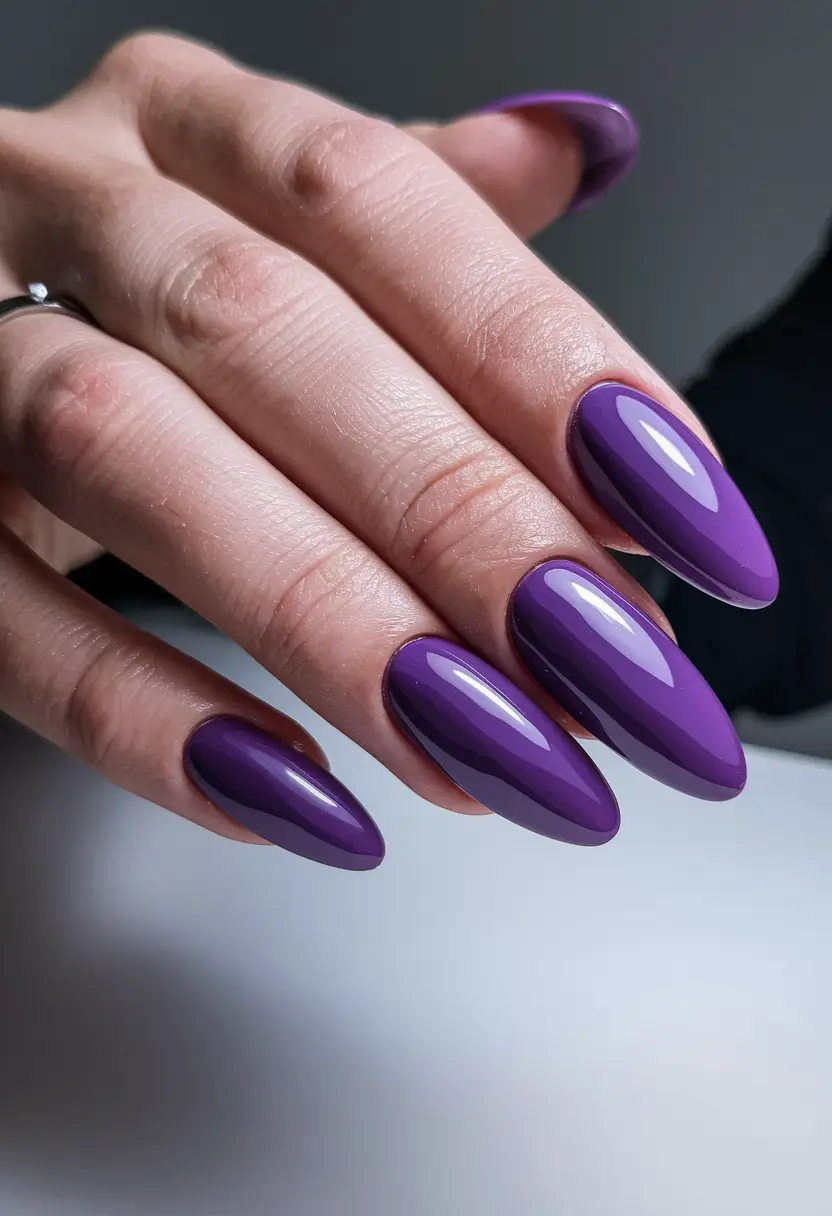 Best Dark Nail Colors Winter 2025-2026 Royal Purple Glow