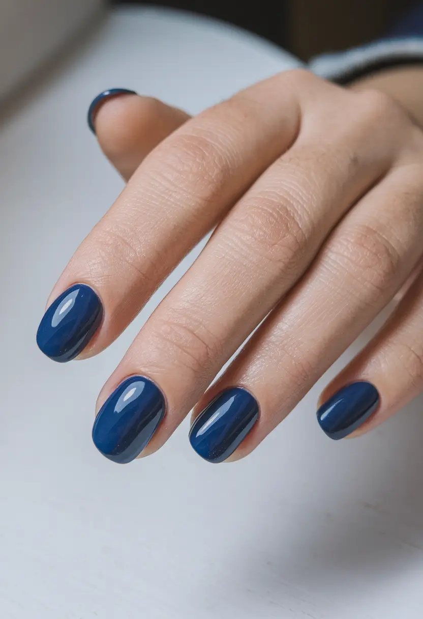 Best Dark Nail Colors Winter 2025-2026 Midnight Blue Minimal