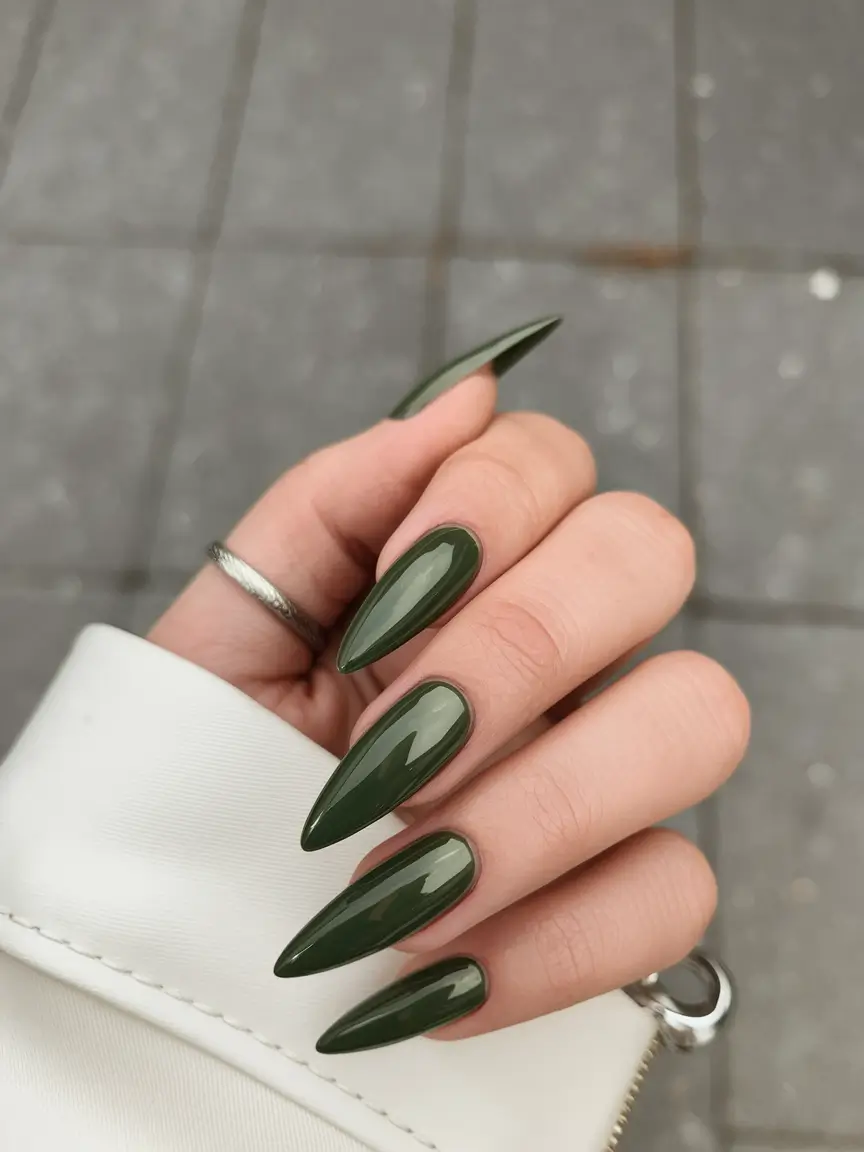 Best Dark Nail Colors Winter 2025-2026 Olive Chic