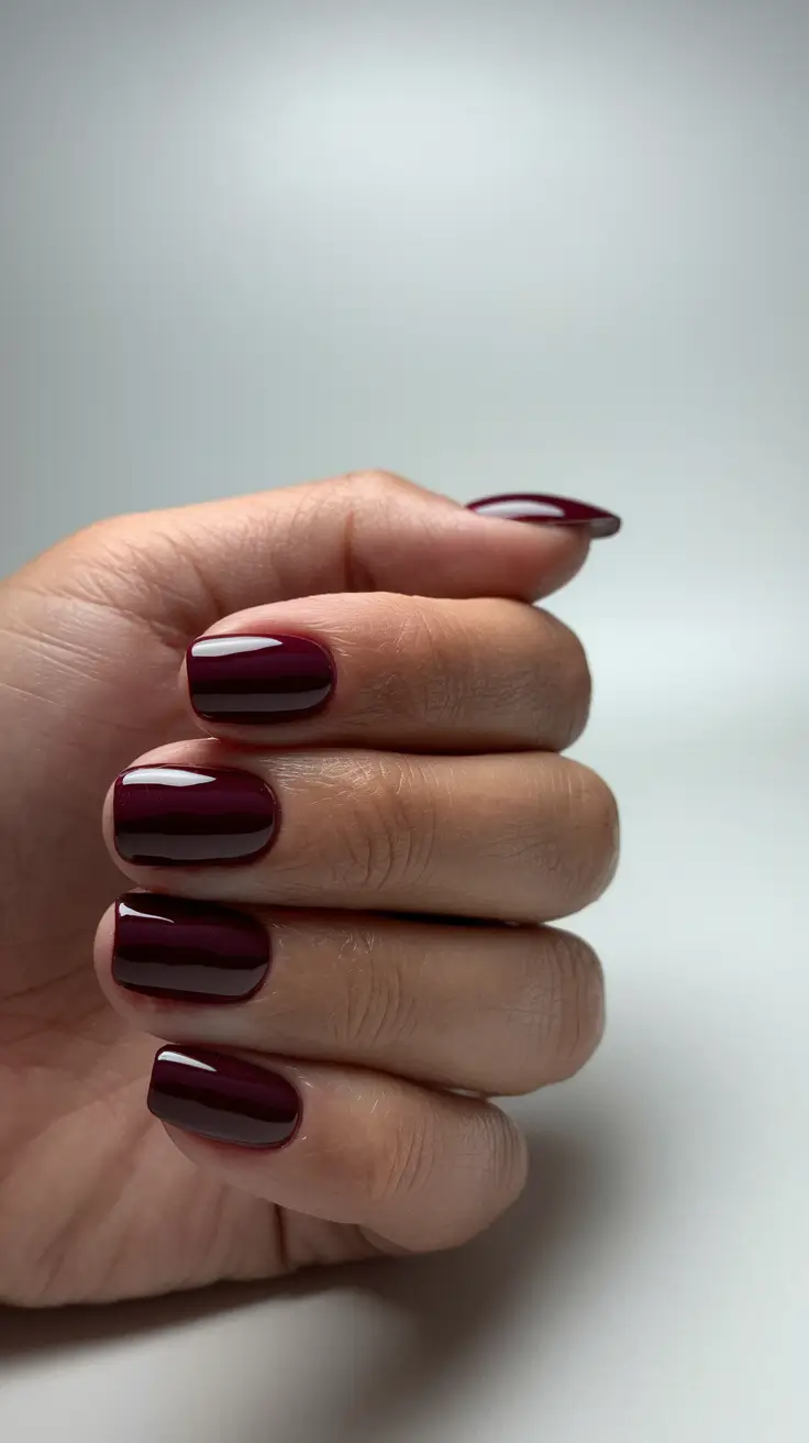 Best Dark Nail Colors Winter 2025-2026 Merlot Shine