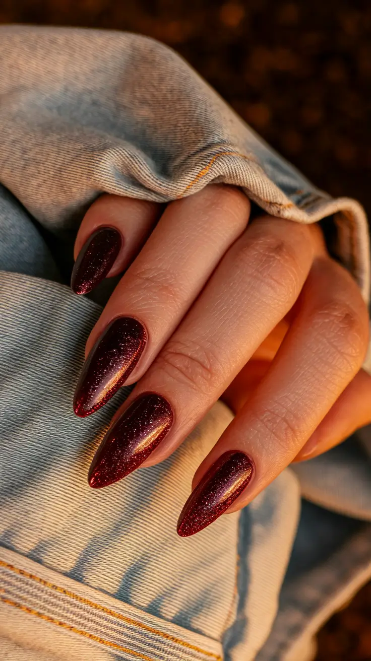 Best Dark Nail Colors Winter 2025-2026 Sparkling Garnet