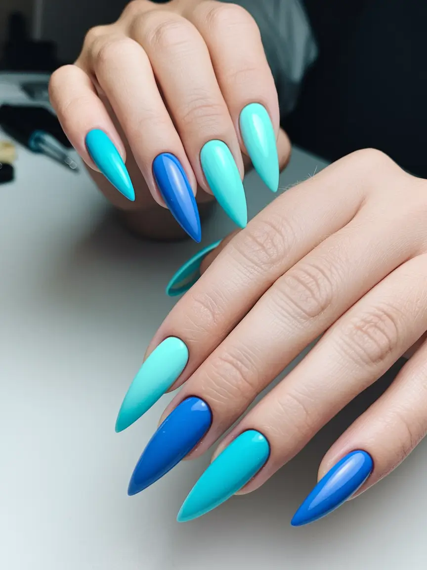 Best Winter Nail Colors 2025-2026 Ocean Ice Ombre