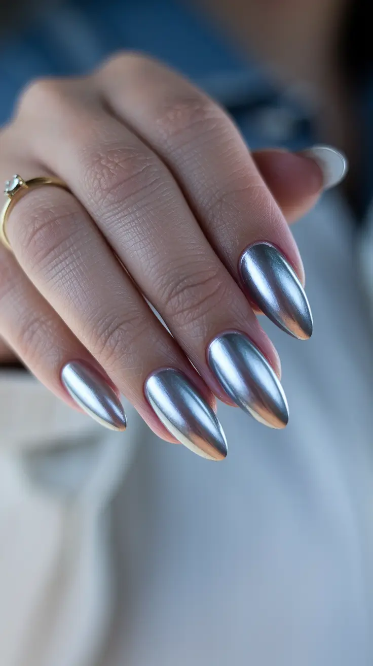 Best Winter Nail Colors 2025-2026 Chrome Silver Sleek
