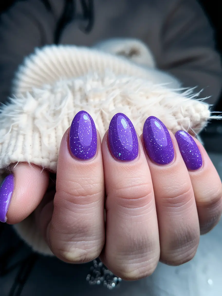 Best Winter Nail Colors 2025-2026 Cosmic Violet Spark