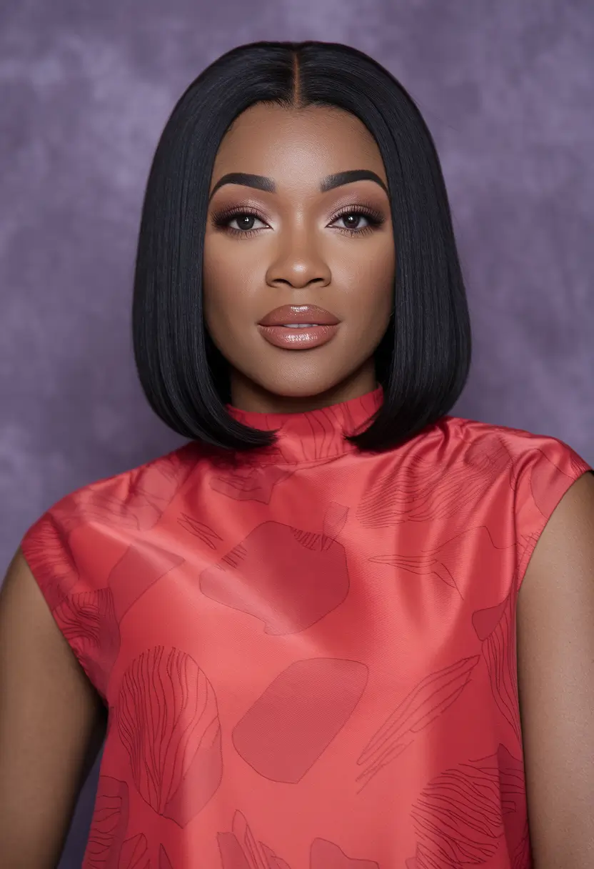 Black Women Hair Color Ideas Winter 2025 2026 Precision Jet-Black Bob