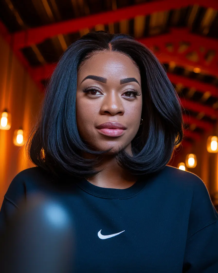 Black Women Hair Color Ideas Winter 2025 2026 Polished Chin-Length Layers