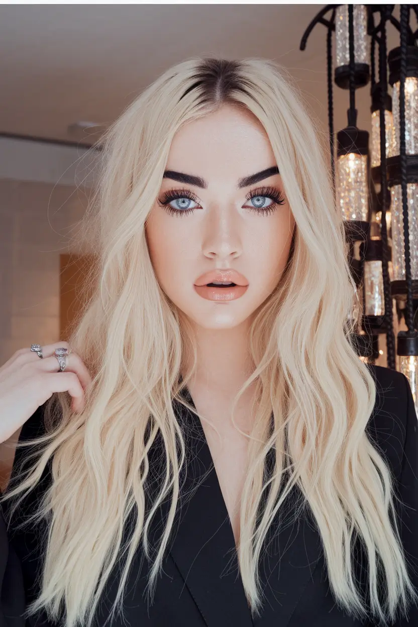Blonde Hair Color Ideas Winter 2025-2026 Shadow Root Blonde with Loose Texture