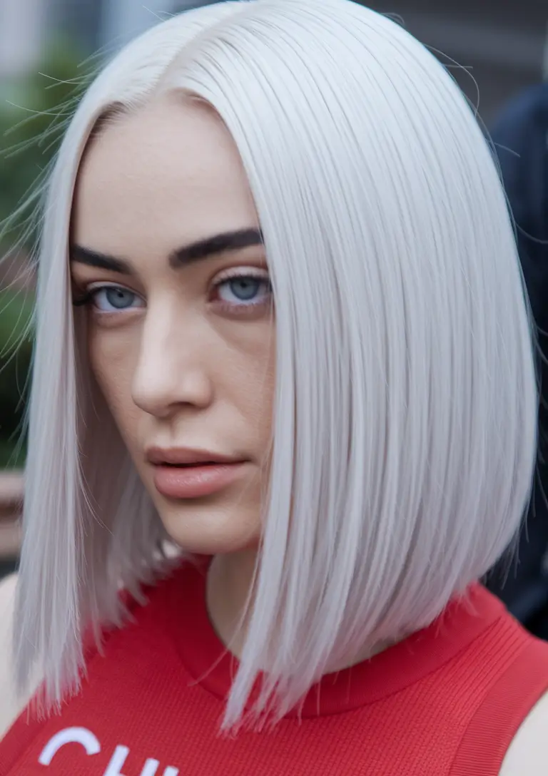 Blonde Hair Color Ideas Winter 2025-2026 Frosted Silver Blonde Bob