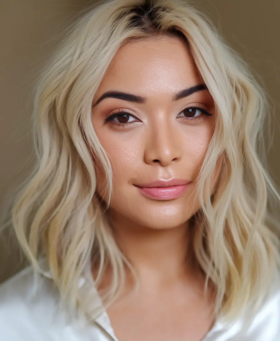 Blonde Hair Color Ideas Winter 2025-2026 Textured Blonde Lob with Casual Waves