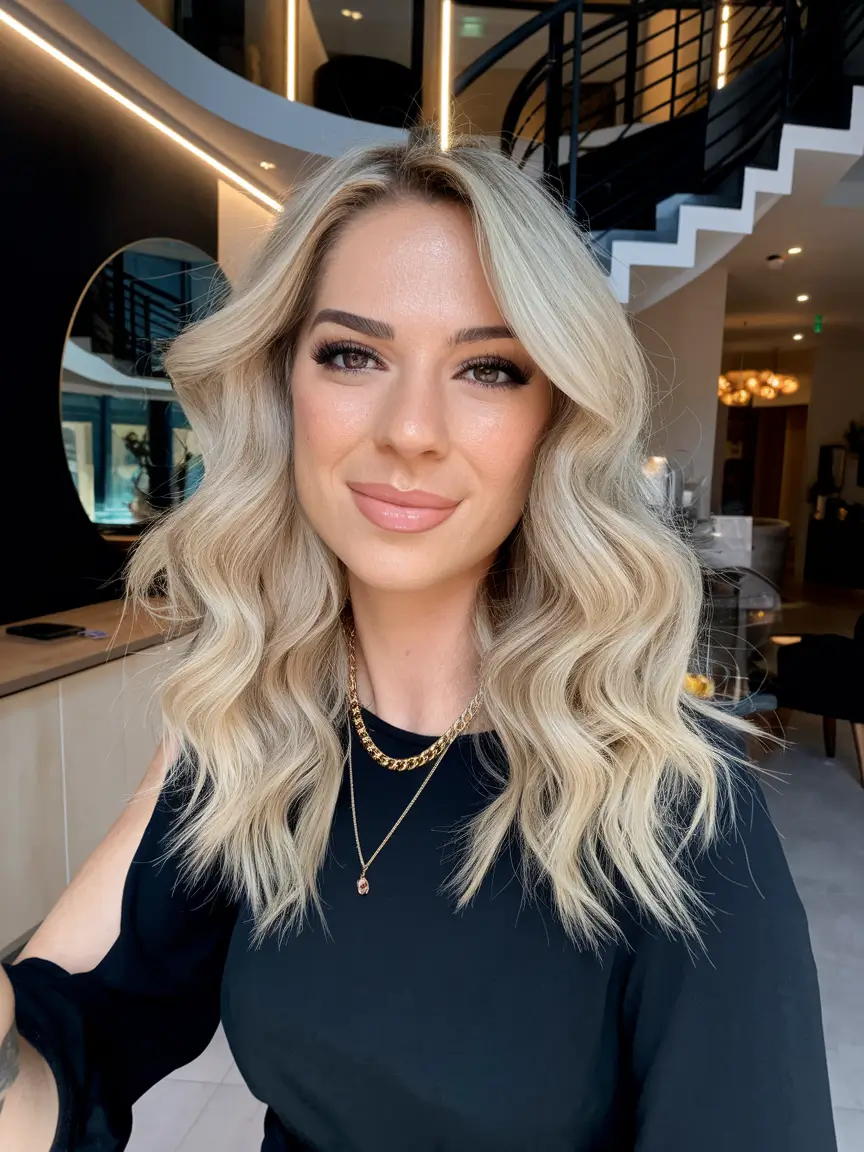 Blonde Hair Color Ideas Winter 2025-2026 Wavy Beige Balayage for Dimension