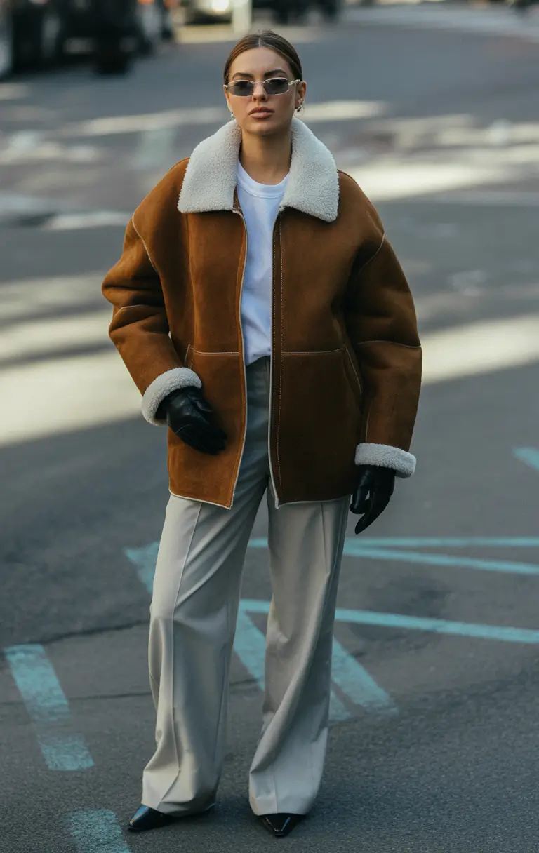 Casual Winter Outfits for Women 2025 - 2026 Retro Shearling Cool