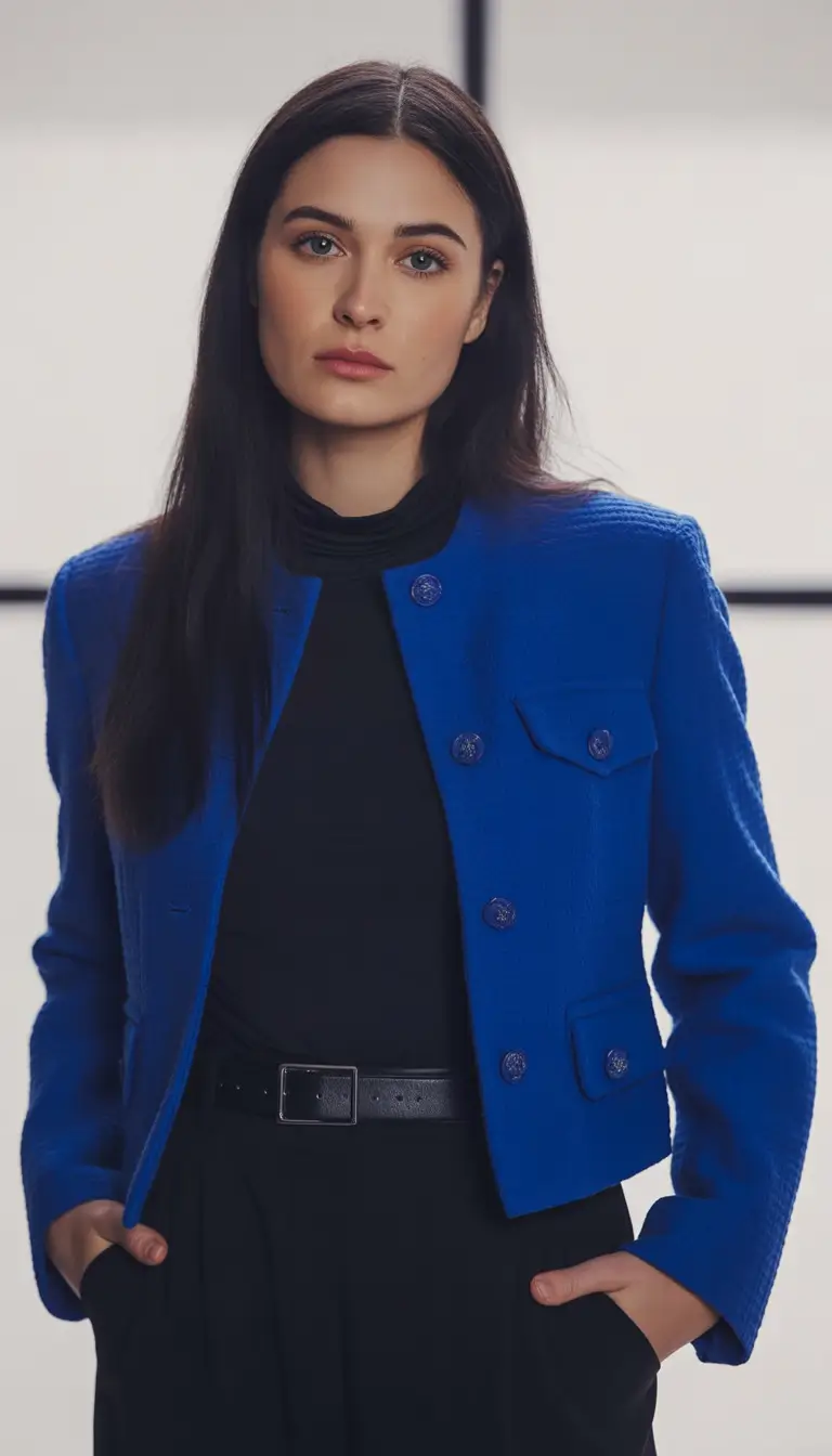Classy Winter Outfits 2025 - 2026 New Ideas Blue Statement Blazer