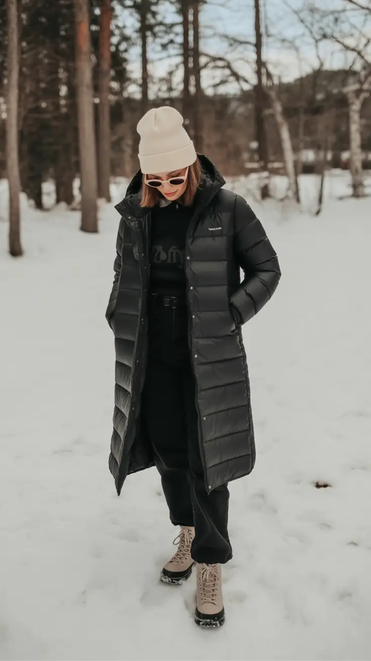 Classy Winter Outfits 2025 - 2026 New Ideas Snowy Day Puffer Practicality