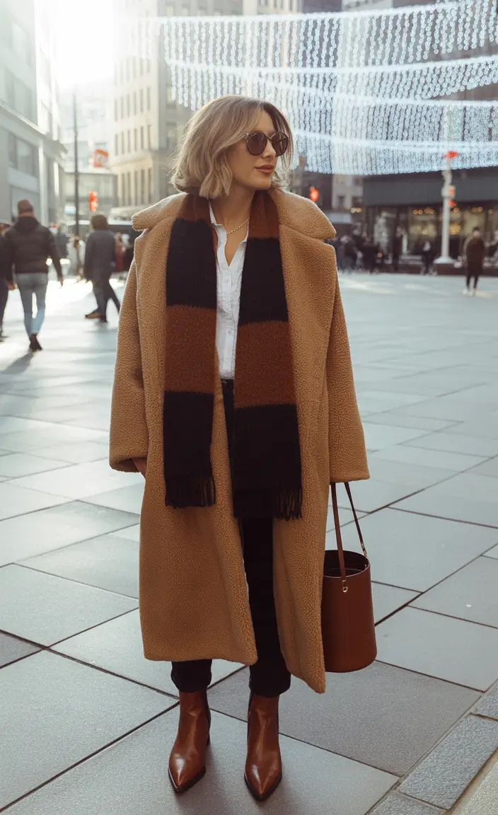 Classy Winter Outfits 2025 - 2026 New Ideas Teddy Coat with City Sophistication