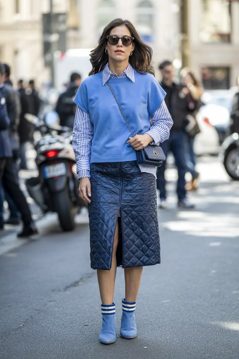 fall to winter outfits ideas 2025 Sporty Quilted Chic
