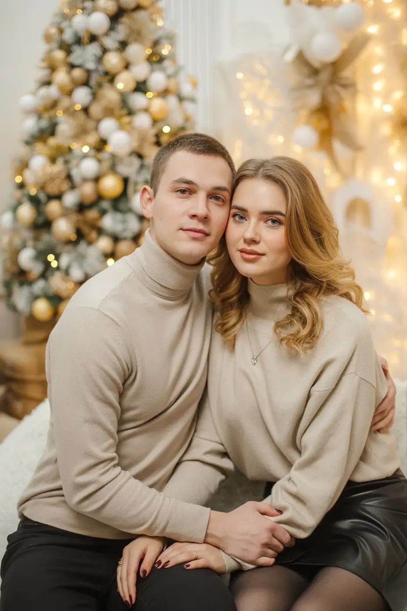 Family Outfit for Photos Winter 2025 - 2026 Neutral Studio Harmony