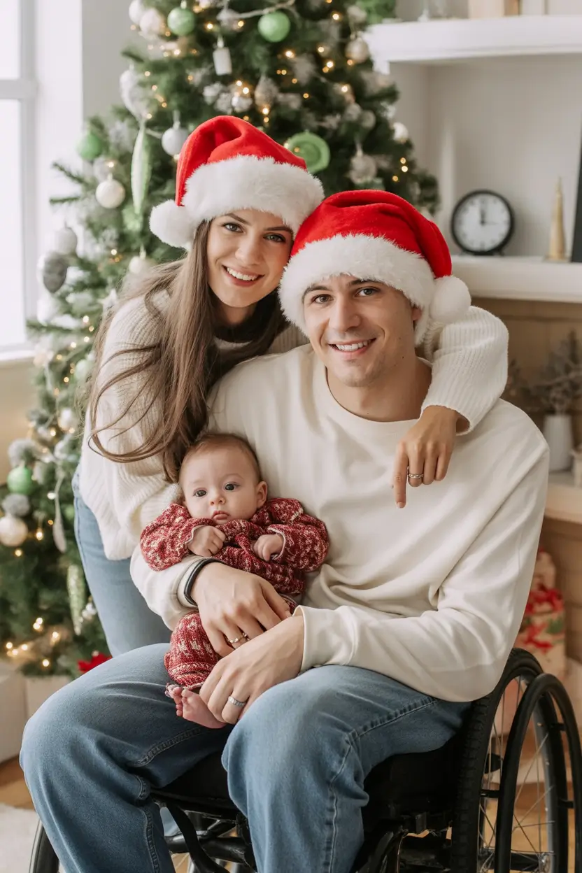 Family Outfit for Photos Winter 2025 - 2026 Santa Hat Magic with Casual Neutrals