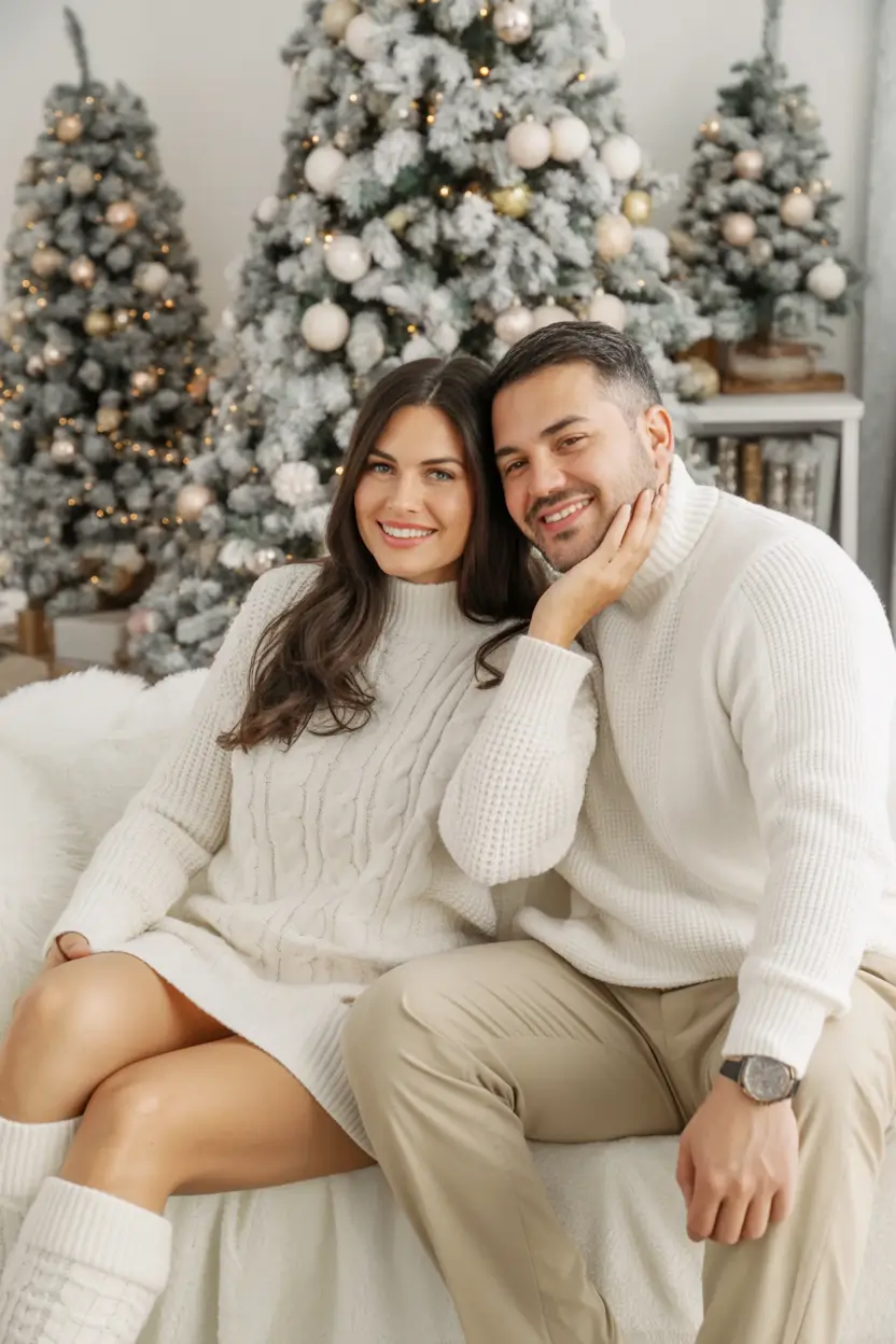 Family Outfit for Photos Winter 2025 - 2026 Neutral Knits for a Cozy Winter Look
