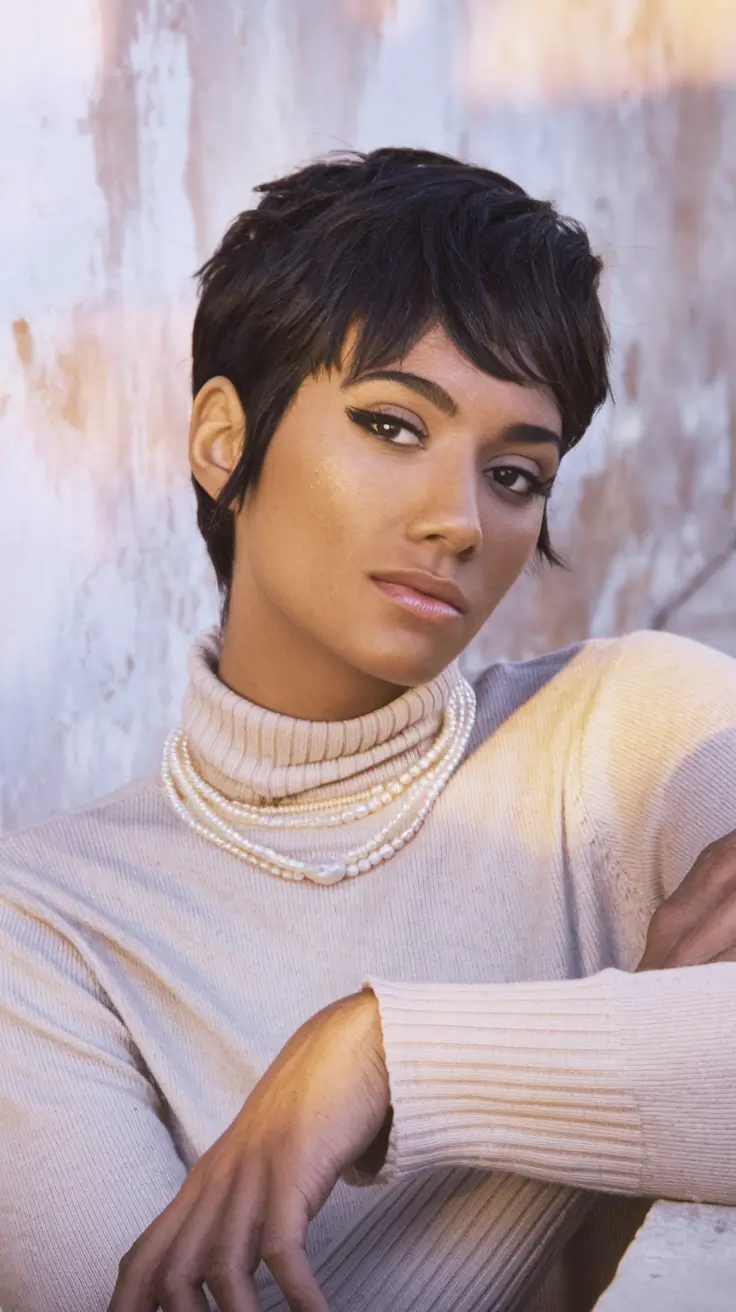 Hair Colors Ideas for Winter 2025-2026 Chic Pixie with Deep Espresso Tones