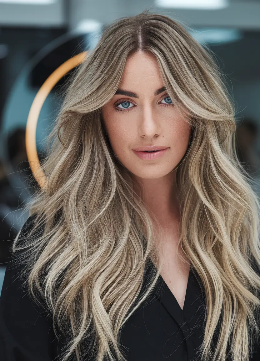 Hair Colors Ideas for Winter 2025-2026 Soft Ash Blonde with Long Layers